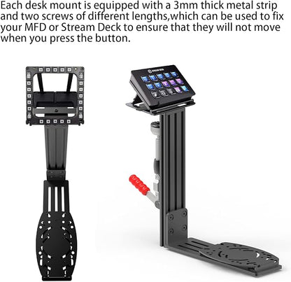 Hikig Desk Mount for Joystick and HOTAS - Compatible With Logitech X52/X52 Pro/X56/X56 Rhino, Thrustmaster T. Flight/T.16000M FCS/TCA Officer Pack Airbus Edition, VKB - 2 Pack