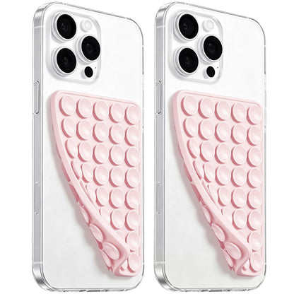 LvShuLiangPin Anteel 2 Pack Silicone Suction Cup Phone Case Mount Double Sided, Hands-Free Strong Grip Silicon Phone Holder, Non Slip Phone Accessories for Selfies and Videos (Black)