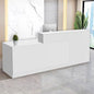Reception Desk with Counter Modern Checkout Counter with Lockable Drawer Keyboard Tray Receptionist Desk for Office Salon Reception Table O Left 59inch/150cm