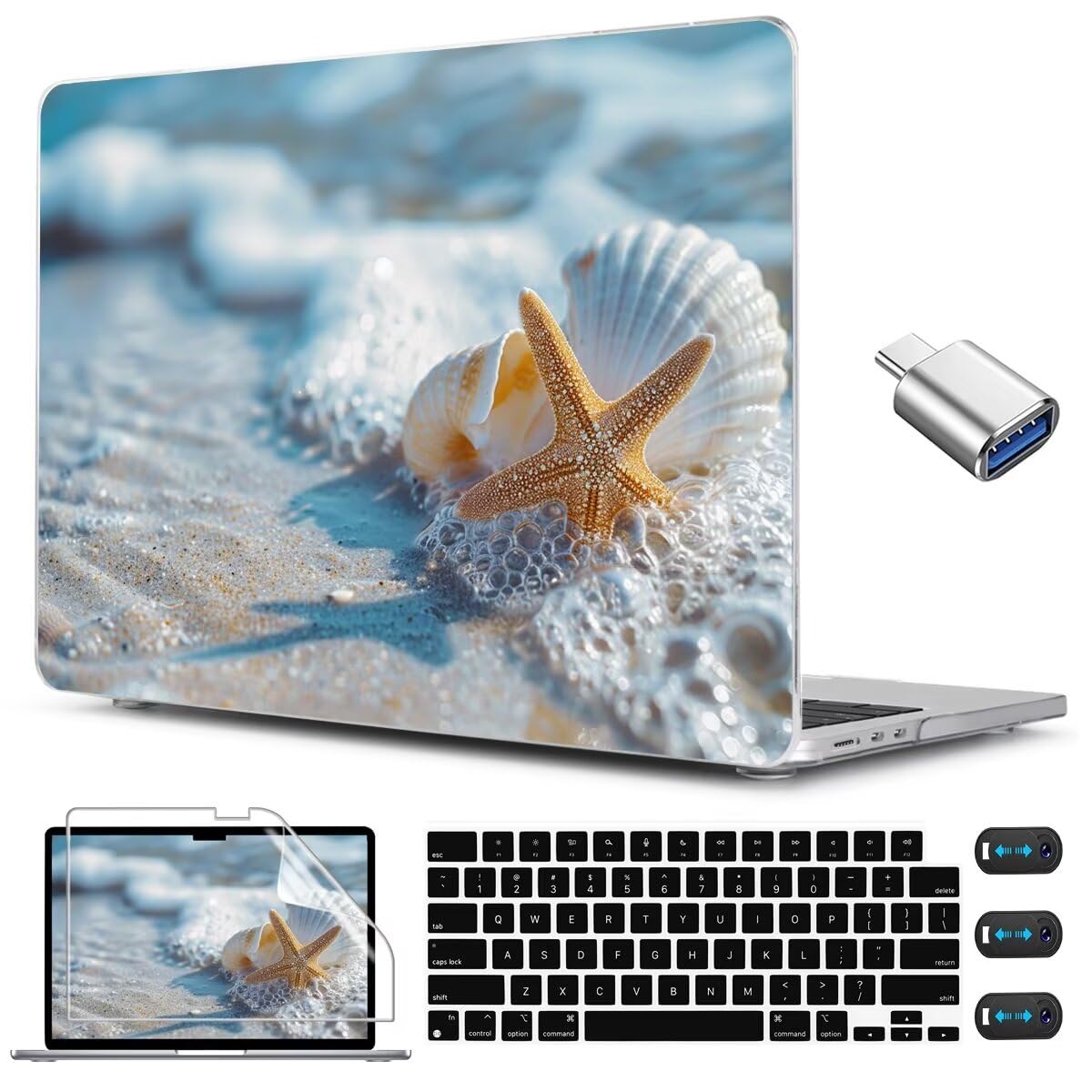 CISSOOK Compatible with MacBook Air 13.6 inch Case M2 M3 M4 M5 Ocean