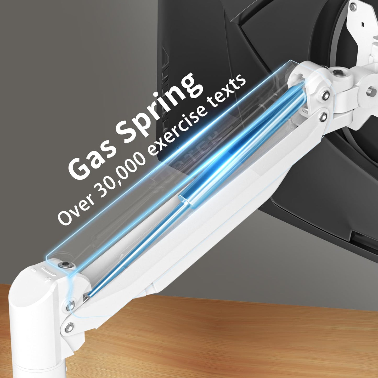 Suptek Monitor Mount Gas Spring Monitor Arm Desk Mount Fully Adjustable Fits 17 20 22 23 24 26 27 32 35 inch Monitors Weight Capacity up to 24.25 lbs, White