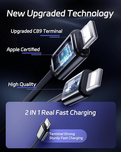Retractable Car Charger,Super Fast USB Car iPhone Charger,Gifts for Men Women Car Truck Accessories for iPhone 15/14/13/12 Pro Max XR,iPad,Samsung,Pixel