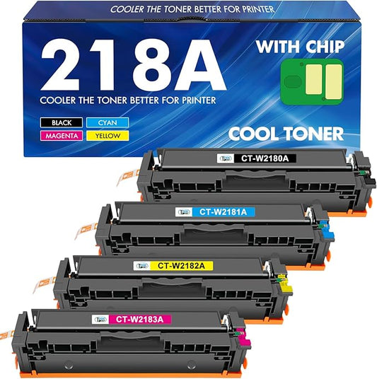 218A Toner Cartridges 4 Pack for HP 218A Toner 218X 218 MFP 3301fdw 3201dw
