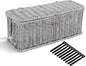 Cable Management Box, Woven Rattan Cord Hider With Lid & Button Lock, Floor Cord Holder for Power Strip USB Hub, Boho Desk Wicker Wires Storage Cable Organizer Box(grey)