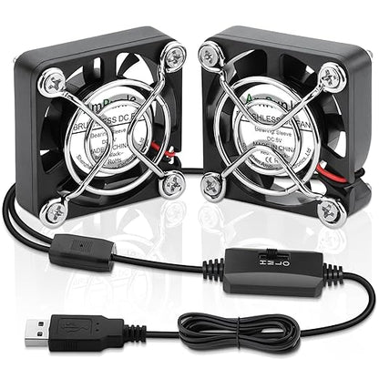 2 Packs USB Fan 40mm x 10mm DC 5V Mini Cooling Brushless Box Fan for Computer Terrarium PlayStation PC Case Xbox Welding Helmet Aquarium Router