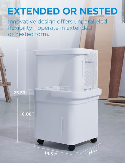 Midea Cube 35 Pint Dehumidifier for Basement and Rooms at Home for up to 3,500 Sq. Ft., Smart Control, Compatible with Alexa (White), Drain Hose Included, ENERGY STAR Most Efficient 2023