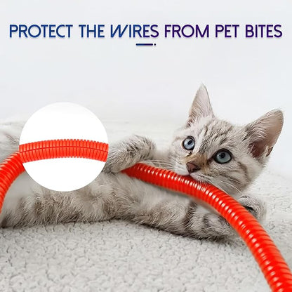 Split Wire Loom Tubing, 10,25ft Cord Protectors from Pets No Chew, Flexible Wire Covers Cord Protectors, Protective Split Cable Sleeve for Automotive Home Industrial Wires(Red, 1.12inch-10ft)