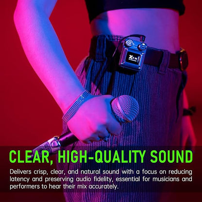 Xvive U4 Wireless in-Ear Monitor System Professional IEM System Transmitter and Beltpack Receiver for Studio, Band Rehearsal,Live Performance (U4)