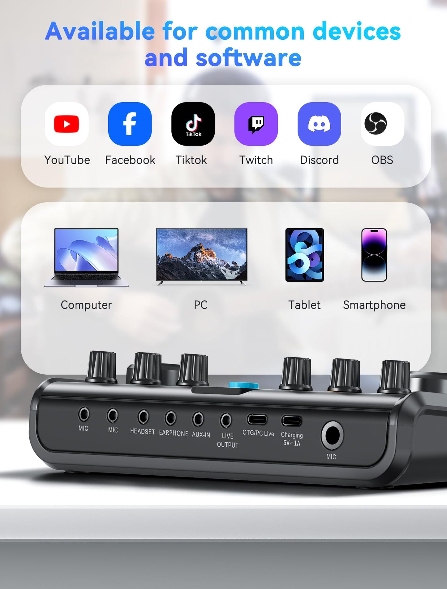 P99 Podcast Equipment Bundle,Audio Interface with Studio Microphone