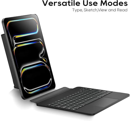 Detachable Keyboard Case for Apple iPad Pro 13 inch (M4) 2024: Wireless Backlit Keyboard with Trackpad, Magnetic Protective Cover