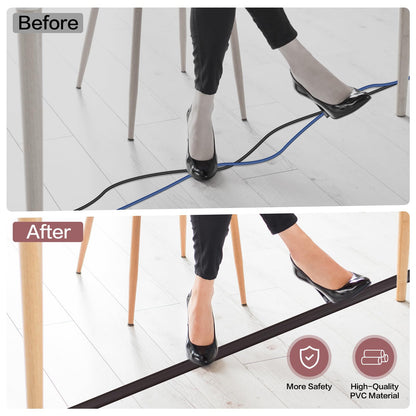 LSGCQ Floor Cord Cover Self Adhesive Cord Hider Floor Cable Management