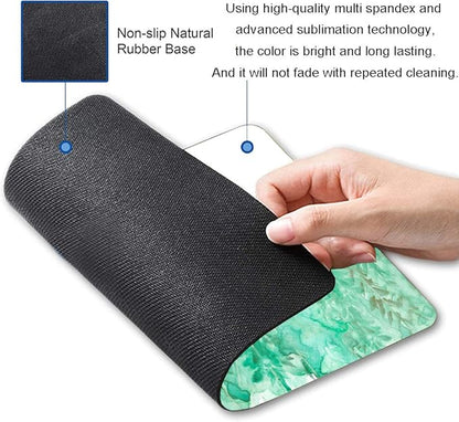 Green Forest Mouse Pad, Watercolor Trees Mouse Pad, Gaming Mouse Mat Square Waterproof Mouse Pad Non-Slip Rubber Base MousePads for Office Home Laptop Travel, Abstract Fog Forest