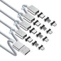 ZBF Magnetic Charging Cable 3A Fast Charging (4-Pack, 3.3/3.3/6.6/6.6 ft) 3 in 1 Magnetic Phone Charger, 480Mbps Data Transfer, USB A to Type C Charger Cable USB-C/Iproduct Micro USB Device - Silver