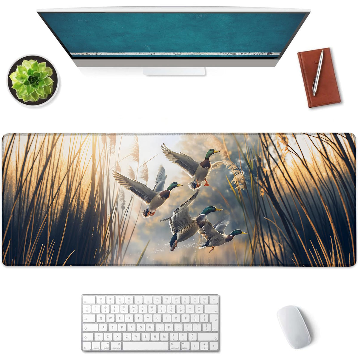 Mounidso Botanical Mushroom Large Mouse Pad, Gaming Mouse Pad, Keyboard Mat, Non-Slip Rubber Base, Office Accessories, Desk Mat, MousePads for School, Work, Home Decor Gifts 31.5" x 11.8"