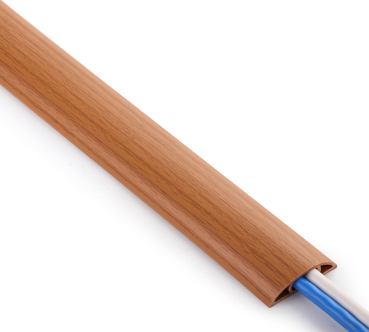 ZhiYo 5.6ft Floor Cord Cover, Cable Cavity 0.6" W x 0.3" H, Yellow Oak Wood