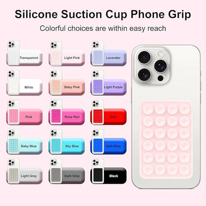 2PCS Silicone Suction Phone Case Mount,Non Slip Suction Cup, Hands-Free Phone Accessories Holder for Selfies and Videos,Silicone Adhesive Stand Sticky for Cell Phone Lavender