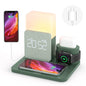 Wireless Charging Station, iPhone 3 in 1 Fast 15W Wireless Charger with Alarm Clock and Night Light, Charging Dock for iPhone 12/13/14/15/16/17 Pro/Pro Max, Samsung, AirPods