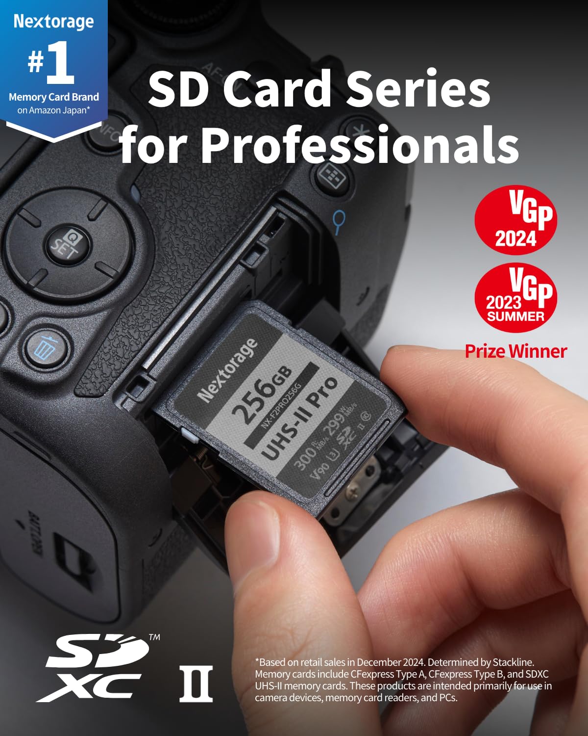 Nextorage Japan 128GB 2Pack SDCard UHS-II Memory Card V90 Canon, Sony, Nikon, Fujifilm, Panasonic Camera 8K 4K High-Speed Continuous Shooting pSLC Max Read 300MB/s Max Write 299MB/s NX-F2PRO128G