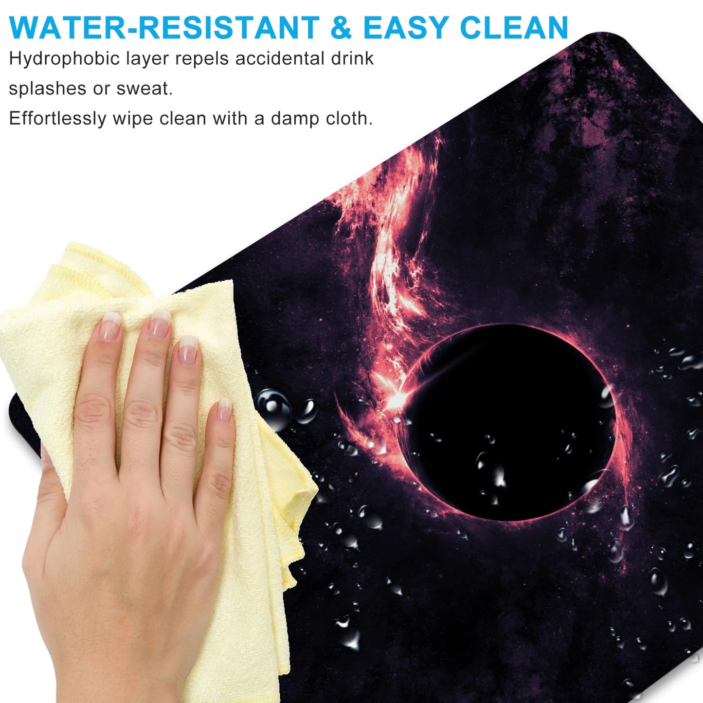 SHALYSONG Sci-Fi Black Hole Mouse Pad, 9.5"x7.9" Non-Slip Laptop Mousepad