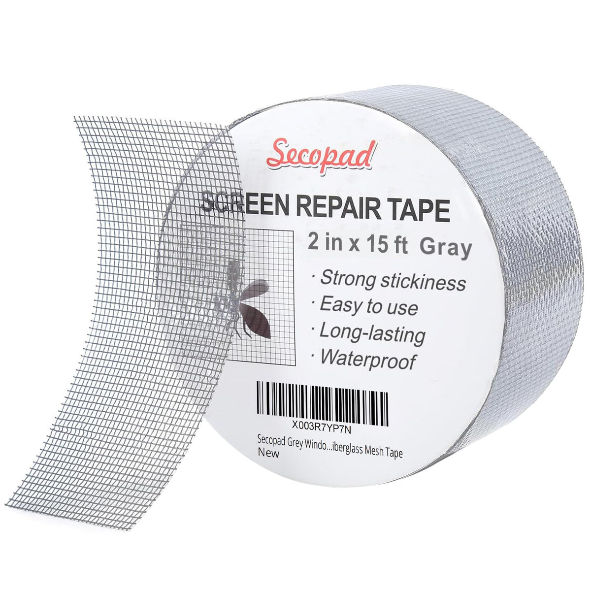 Secopad 4" x 240" (20FT) Screen Repair Tape, Screen Repair Kit, Grey