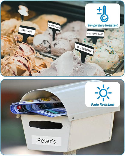 Weemay 1/2" Label Maker Refills Compatible for Brother Tze Tz Tape 12mm 0.47 Laminated White, for Ptouch Label Maker Machine Cube PTD210 PTP701BT PTD220 PTH110 PTH110BP PTH111 PTP750W PTD600, 6 Pack