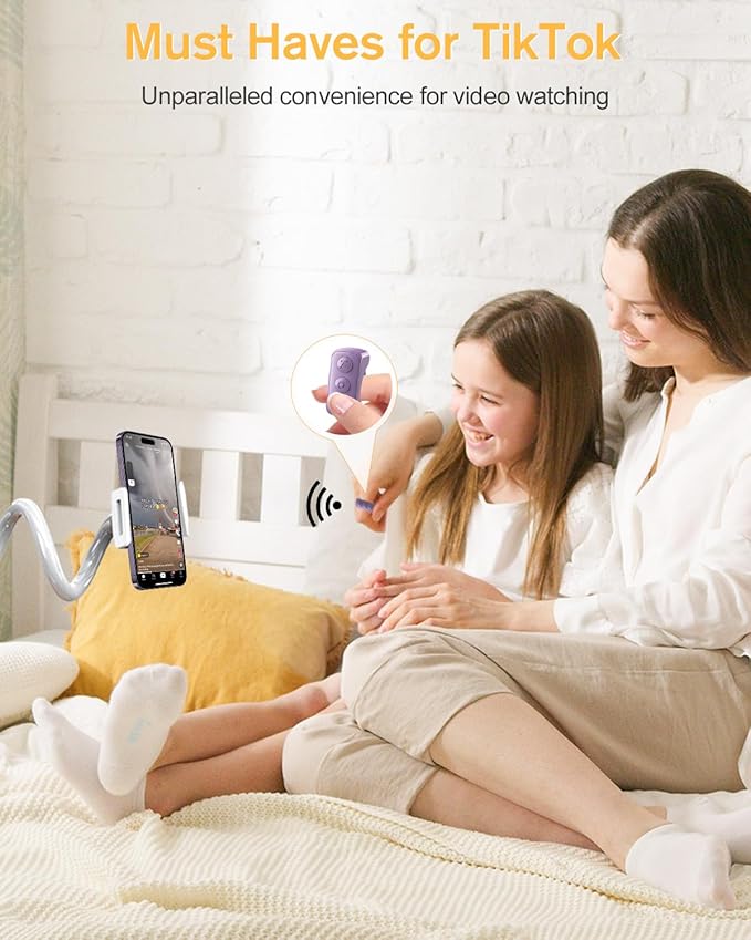 ADZERD Remote Control for TikTok, Page Turner for iPhone/iPad, Bluetooth Camera Video Recording Remote, Scrolling Ring for TIK Tok, Compatible with iOS/Android Phones & Tablets - Purple