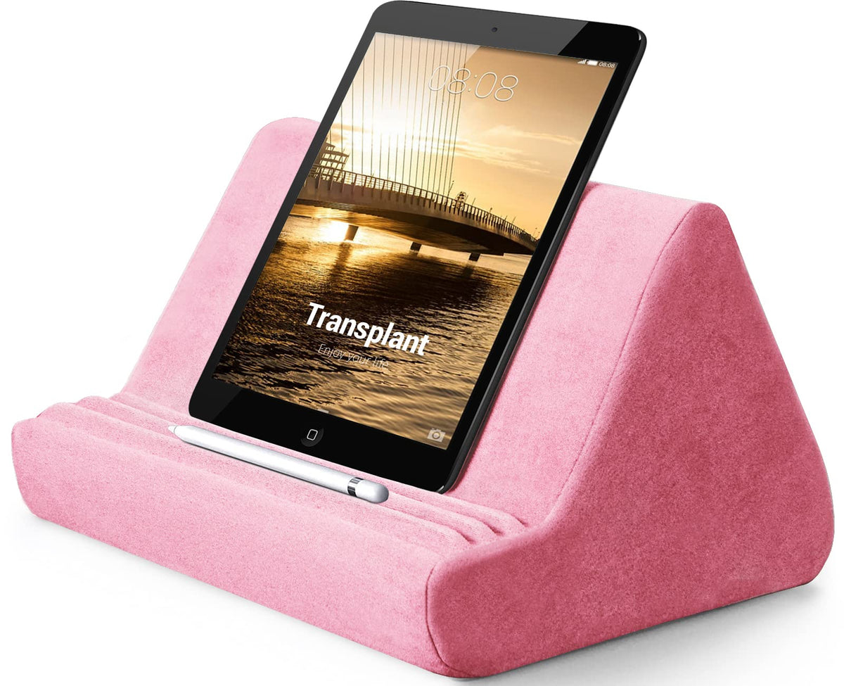 BZVV Tablet Pillow Stand with Pocket,Adjustable 3 Viewing Angle,Lazy Holder for Bed Sofa,Compatible with iPads Tablets eReaders Smartphones Books Magazines