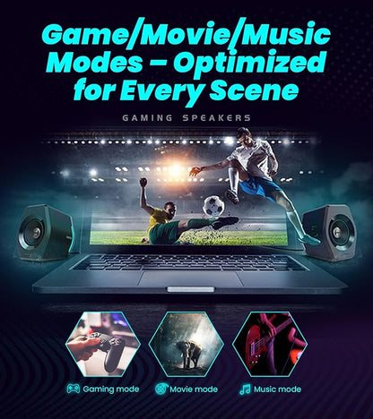 Edifier Hecate RGB Gaming Speakers, 32W Peak Power, Bluetooth 5.1, Game/Movie/Music Modes, 12 RGB Lighting Effects, Compact Design for PC/PS4/Desktop - Red
