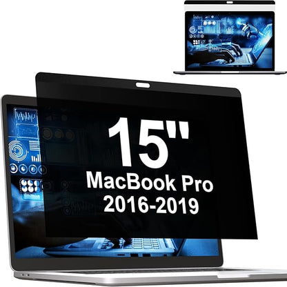 Mamol Privacy Screen MacBook Pro 15 Inch (2016-2019), Magnetic Removable Anti Blue Light Glare Filter Privacy Screen Protector for Apple Mac 15 in Laptop Model (A1707, A1990)