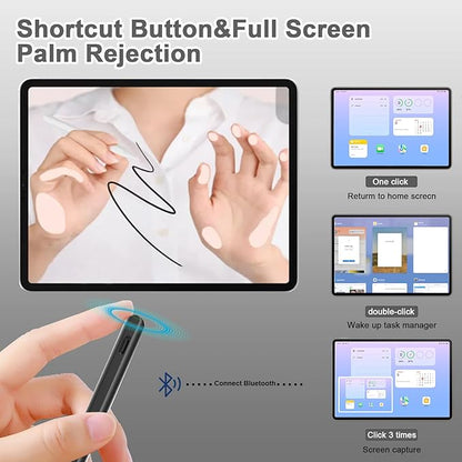 Pencil 2nd Generation for iPad 2018-2024 with Magnetic Wireless Charging Compatible with Apple iPad Pro 13”(M4)/12.9”/11”,iPad Air 6(M2)/5/4/3,iPad mini 7(A17 Pro)/6/5,iPad10/9/8/7/6 Black