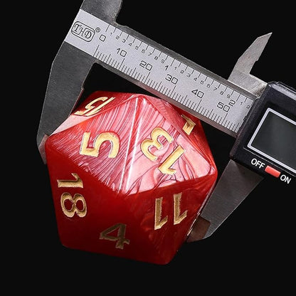 20 Sided DND Dice,D20 Giant Polyhedral Dice,55mm Titan Large Pearl Color D20 Dice,20 Sided Cube D&D Dice Set for Dungeons and Dragons, RPG, MTG Table Games(Red-Pearl Series)