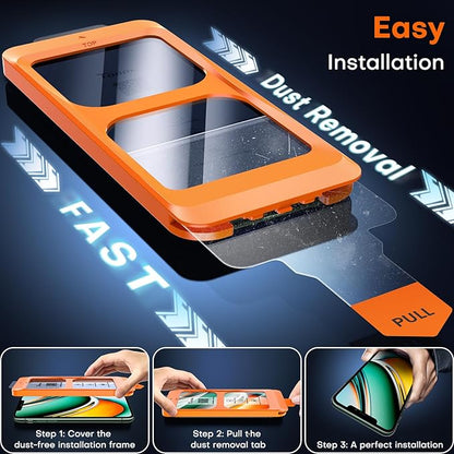 TOCOL for iPhone 11 Pro/iPhone XS/iPhone X Screen Protector 9H Hardness Military Grade Shatterproof HD Tempered Glass Full Coverage Easy Installation Case Friendly 2 Pack