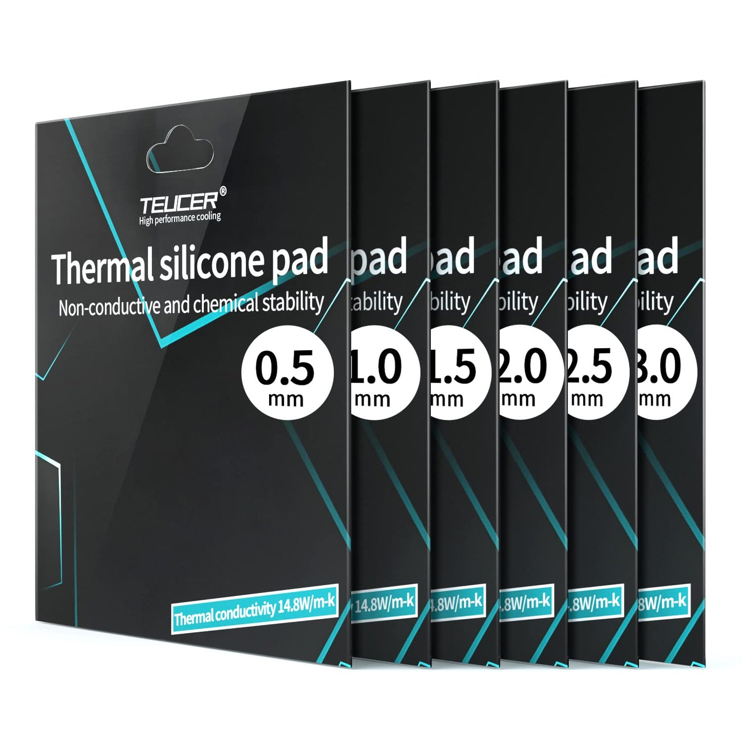 Thermal Pad 14.8 W/mK, 120x120x2.5mm, Non Conductive Heat Resistance High Temperature Resistance, Silicone Thermal Pads for Laptop Heatsink GPU CPU LED Cooler (2.5mm)