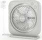 AMACOOL Table Fan, 12 inch Box Fan with 3 Adjustable Speeds & 8HRS Timer, Adjustable Angle Quiet Air Circulator, Desktop Fan for Bedroom Bathroom Kitchen Office, AC Adapter Included (Grey)
