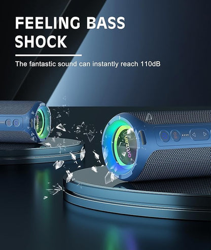 Ortizan Bluetooth Speaker, IPX7 Waterproof, Portable Speakers with HD Sound, Deep Bass, RGB Lights (Notice: X8 Pro Navy and X8 Pro Blue Cannot be paired via TWS Due to Different Bluetooth Versions)