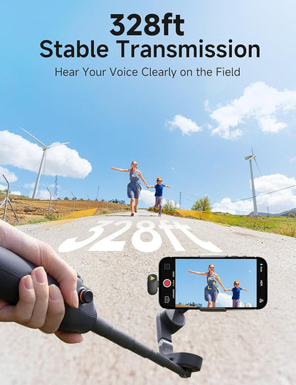 MAONO WAVE T1 Mini Wireless Lavalier Microphone for iPhone Android Tablet PC with Noise Cancellation, AI Voice Filter, 30H Used with Charging Case, USB-C/Lightning Plug for Video Recording Vlog TikTok