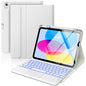 MoKo Touch Keyboard Case for iPad (A16) 11th/10th Gen,Nosegay Pink