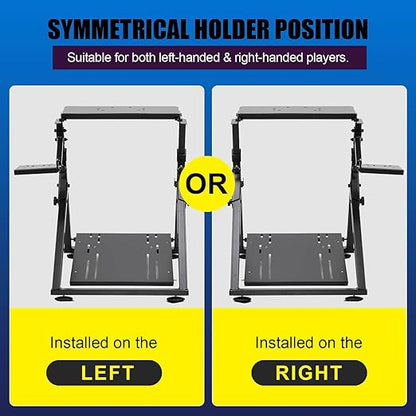 GTPLAYER Sim Racing Wheel Stand Simulator Cockpit Wheel Stand Racing Steering Shifter Mount fit for Logitech G25 G27 G29 G920 G923 Thrustmaster T330TS Gaming Stand Wheel Pedals NOT Included, Black
