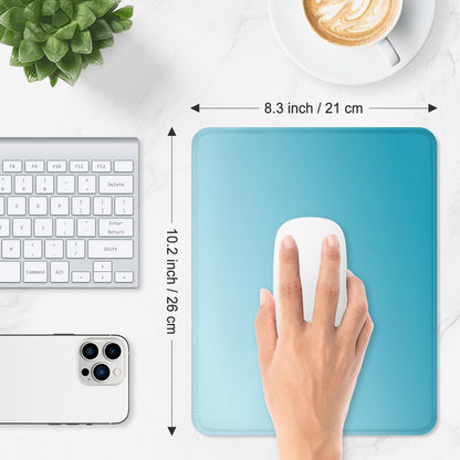 ITNRSIIET Mouse Pad Non-Slip Rubber Base Smooth Surface Stitched Edges Waterproof Durable Compatible with All Mice for Office & Gaming, Desk Accessory, 10.2x8.3x0.12 inch, Aqua Gradient