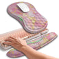 Hokafenle 2in1 Combination, Wave Keyboard Wrist Rest and Ergonomic Curvature Mouse Pad Wrist Support for Relieve Wrist Pain, Filled with Soft Cushion Memory Foam, Golden Pink Marble