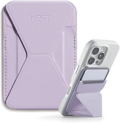 MOFT Magnetic Wallet Stand Compatible with iPhone 16/15/14/13/12 Series, Angle Adjustment & Magsafe Compatible MOVAS Phone Stand, Peony