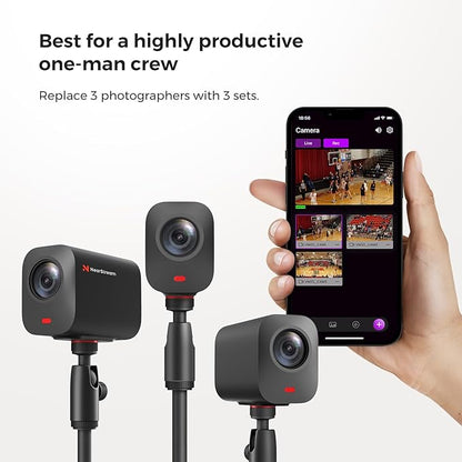 VM33 Gen 2 2K Wireless Streaming Camera with 40X Zoom, App Control, 6H Battery, RTMP & NDI Protocol, 8 Noise Canceling Mics/External Mic Input, Multi-cam, Stream on Facebook/YouTube/Twitch