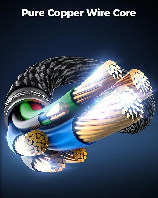 Cratree Long HDMI Cable 30FT - 8K 60hz, High Speed HDMI Cable 4K 120hz Braided,48Gbps,HDCP 2.2&2.3,eARC - Compatible with HDTV,Projector,Monitor and More