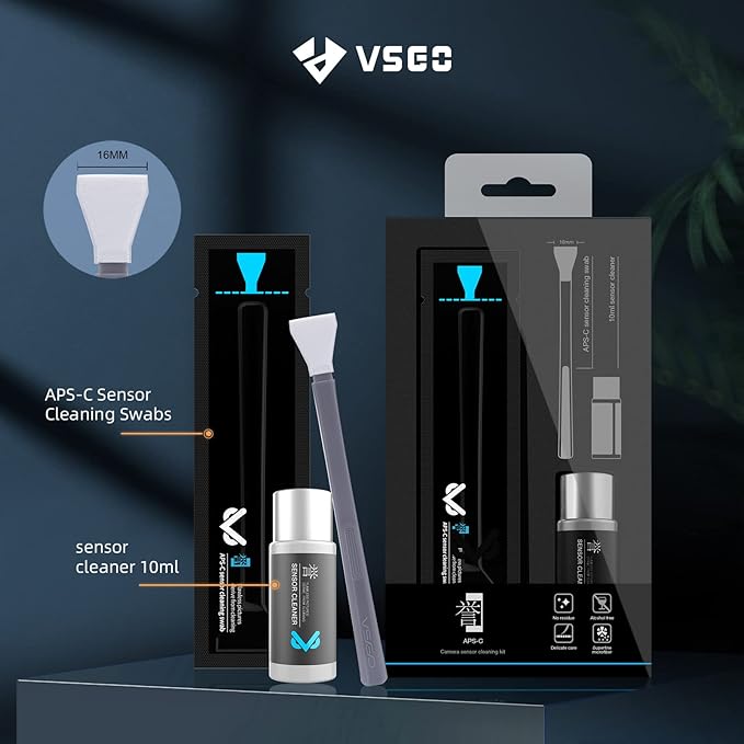 VSGO VS-S02-E APS-C Digital Camera Sensor Cleaning Kit Clean Swab × 10 with Sensor Cleaner Solution for Nikon Canon DSLR Cleaning