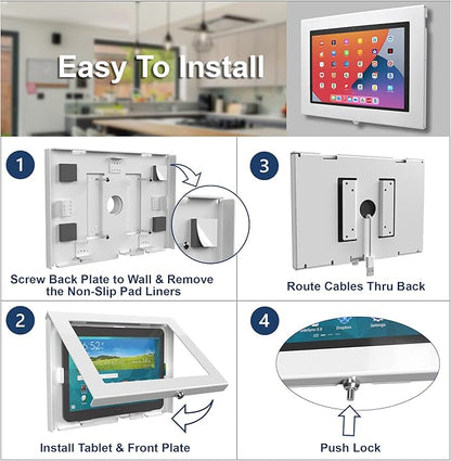 TABcare Locking Security Metal Case for Apple iPad Air 11" 2024 6th gen. for Kiosk, POS, Store, Show Display (White, iPad Air 11 2024)