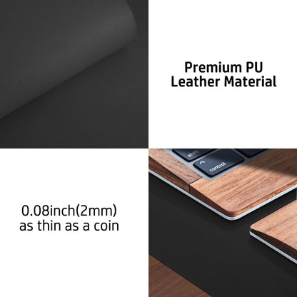 Aothia Leather Desk Pad Protector, Mouse Pad, Office Desk Mat, Non-Slip PU Leather Desk Blotter, Laptop Desk Pad, Waterproof Desk Writing Pad for Office and Home (48"x17", Black)