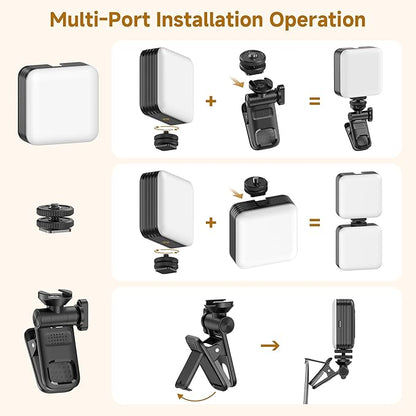80 LED Selfie Light with 3 Modes, Portable Phone Light with Clip & 1/4 in Screw Hole, Rechargeable Clip Fill Video Conference Selfie Panel Lights for Phone/Camera/iPad/Laptop/TikTok