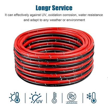 8 Gauge Wire 2 Conductors Copper Wire, 8 AWG Battery Cable Oxygen Free Copper Wire for Solar Panel, Automotive, Trailer, RV and Speaker (8 Gauge 10FT)