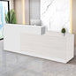 Reception Desk with Counter Modern Checkout Counter with Lockable Drawer Keyboard Tray Receptionist Desk for Office Salon Reception Table R Right 59inch/150cm