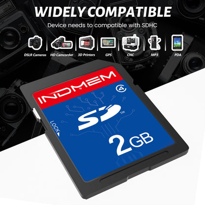 INDMEM SD Card 2GB, 6 Packs Class 4 2GB Flash Memory Card MLC Standard Secure Digital Cards Camera Card